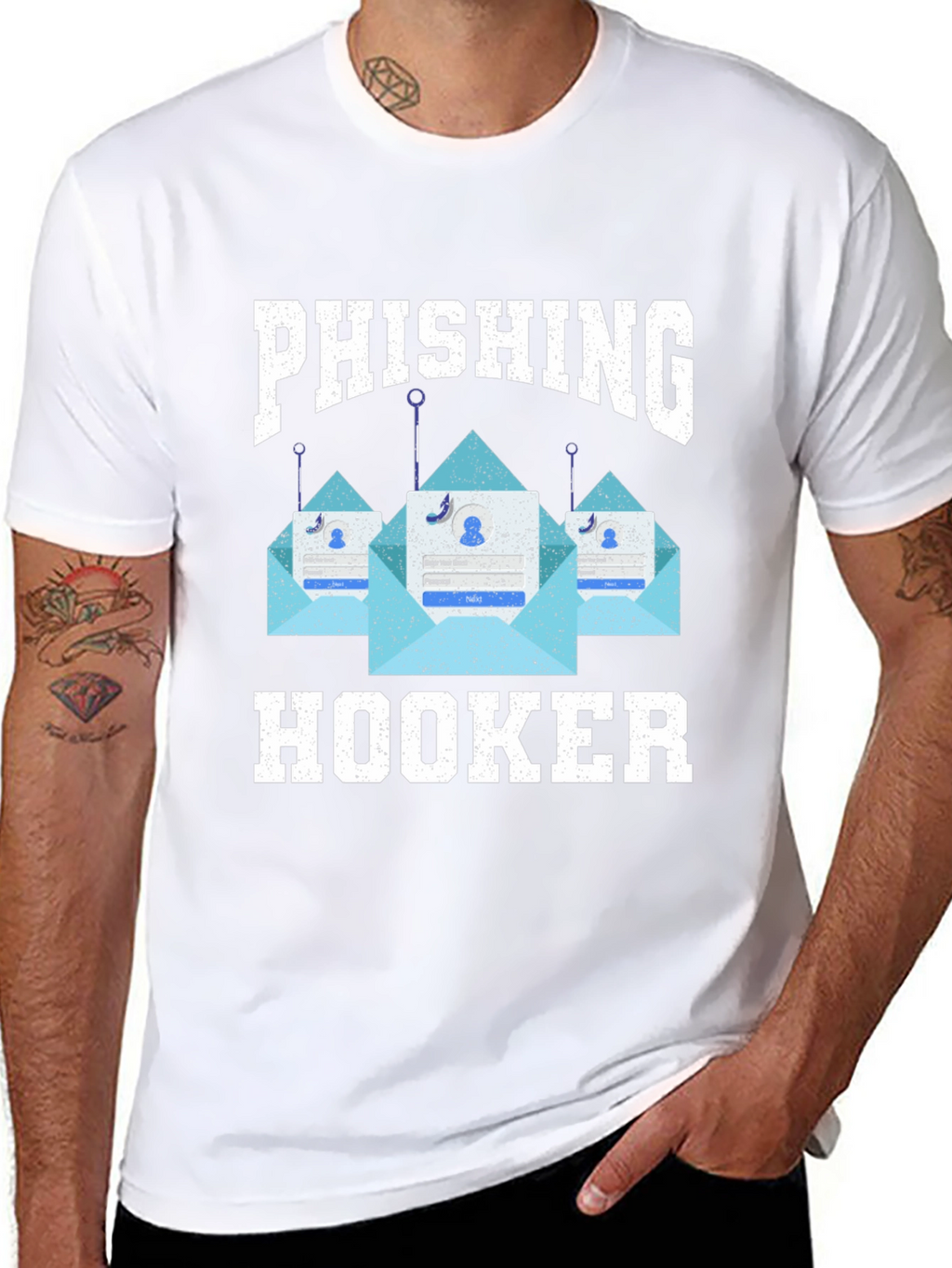 Phishing Hooker T-Shirt - Black Graphic Tee