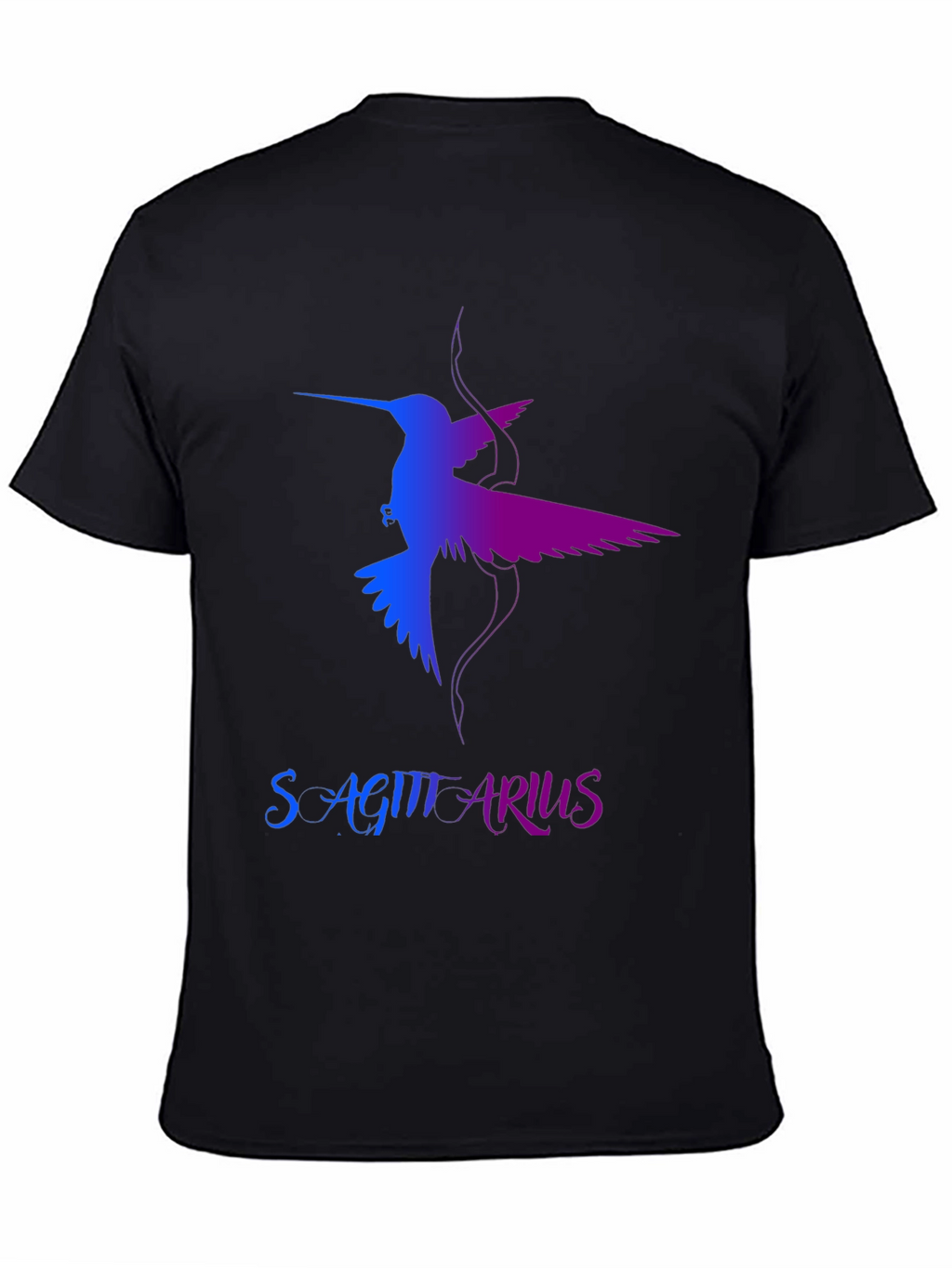 Sagittarius Hummingbird Graphic Tee - Black