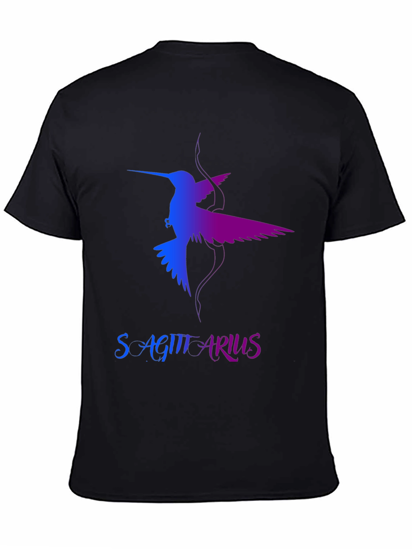 Sagittarius Hummingbird Graphic Tee - Black