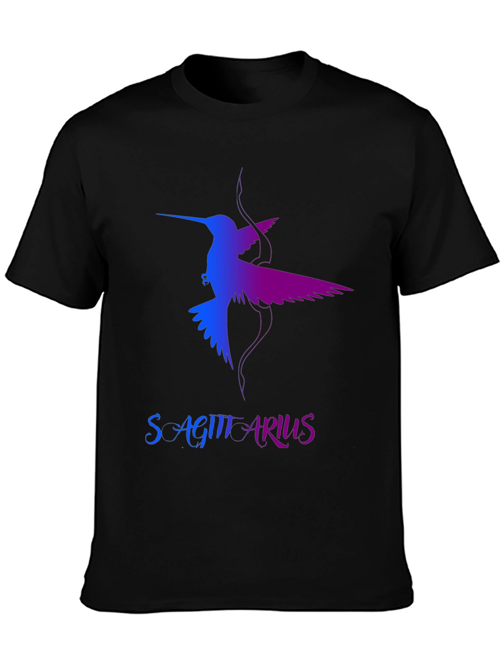 Sagittarius Hummingbird Graphic Tee - Black