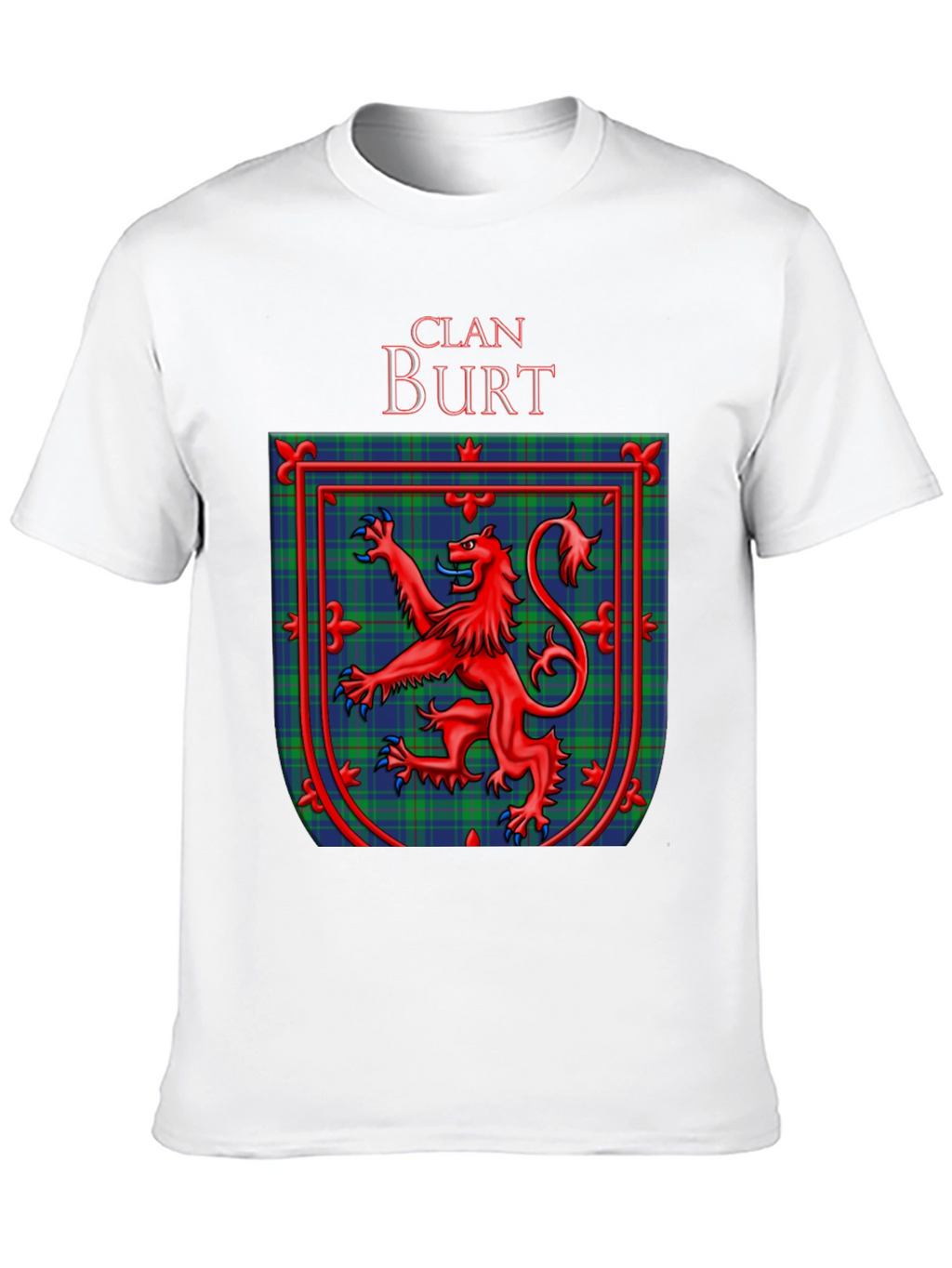 Clan Burt Scottish Tartan Crest Black T-Shirt
