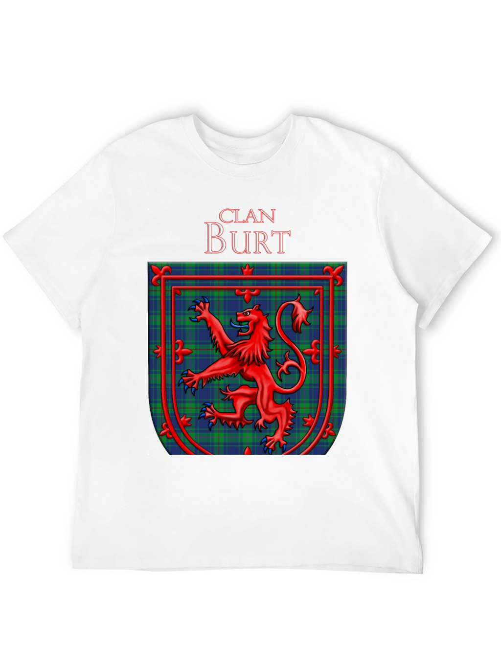 Clan Burt Scottish Tartan Crest Black T-Shirt