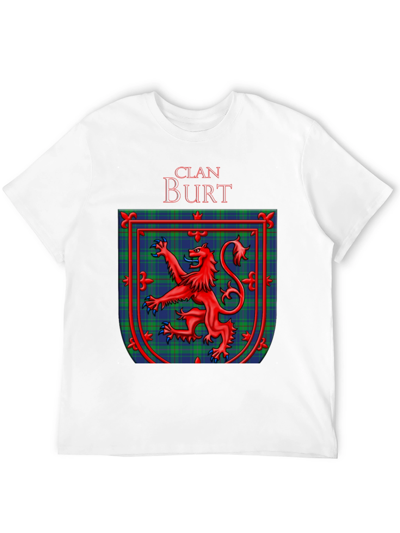 Clan Burt Scottish Tartan Crest Black T-Shirt