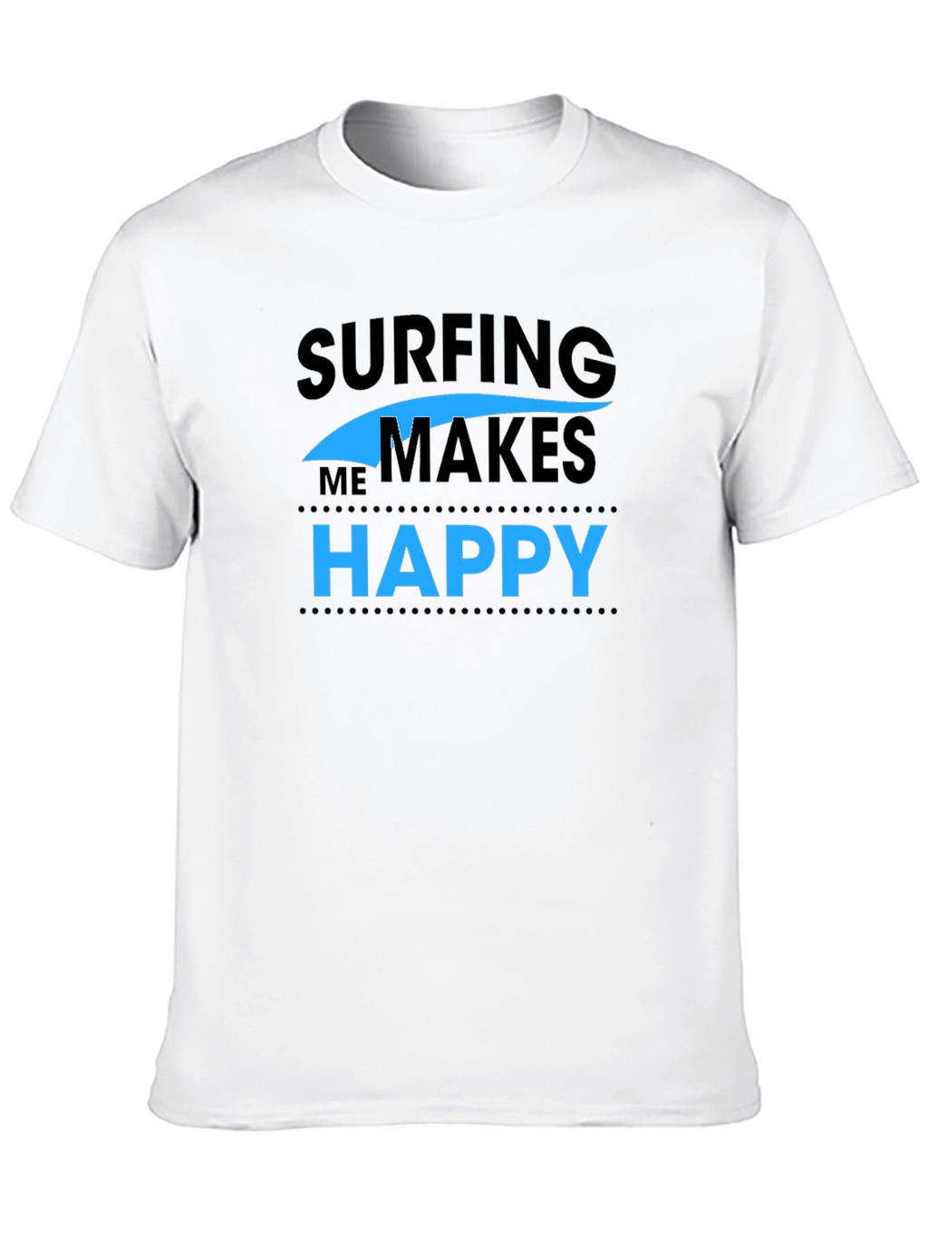 Surfing Makes Me Happy Graphic Tee - Black