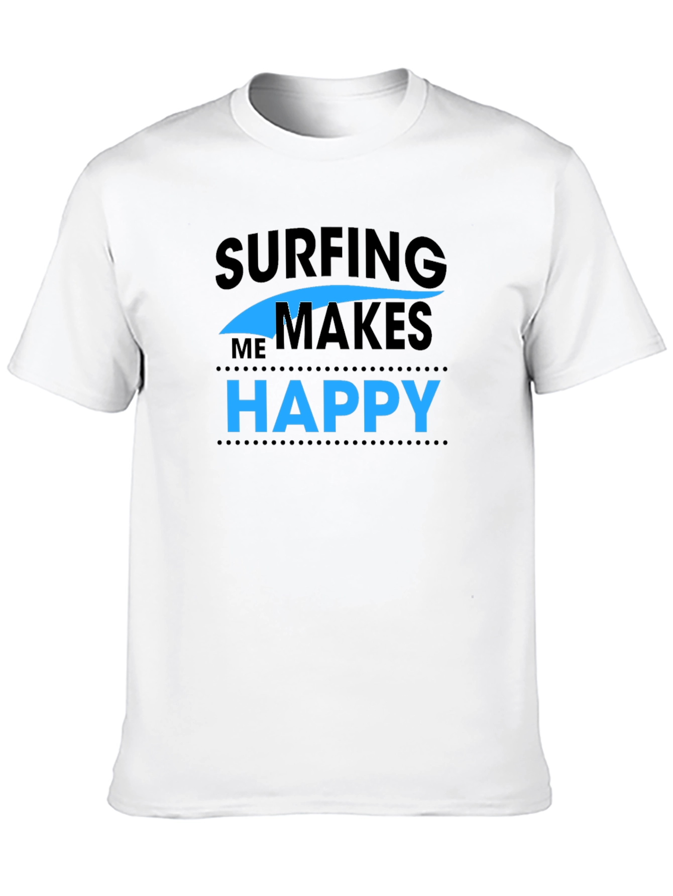 Surfing Makes Me Happy Graphic Tee - Black