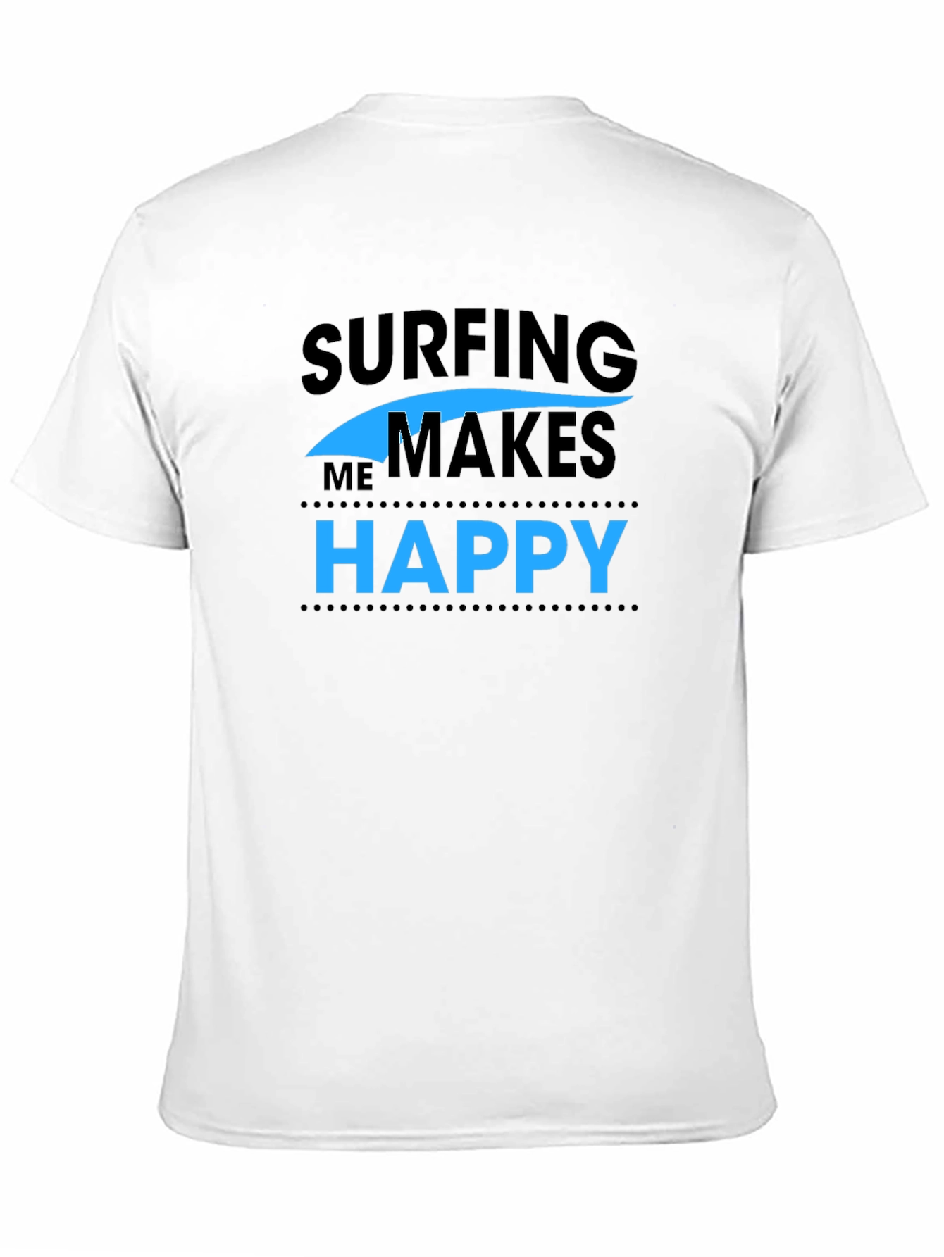 Surfing Makes Me Happy Graphic Tee - Black