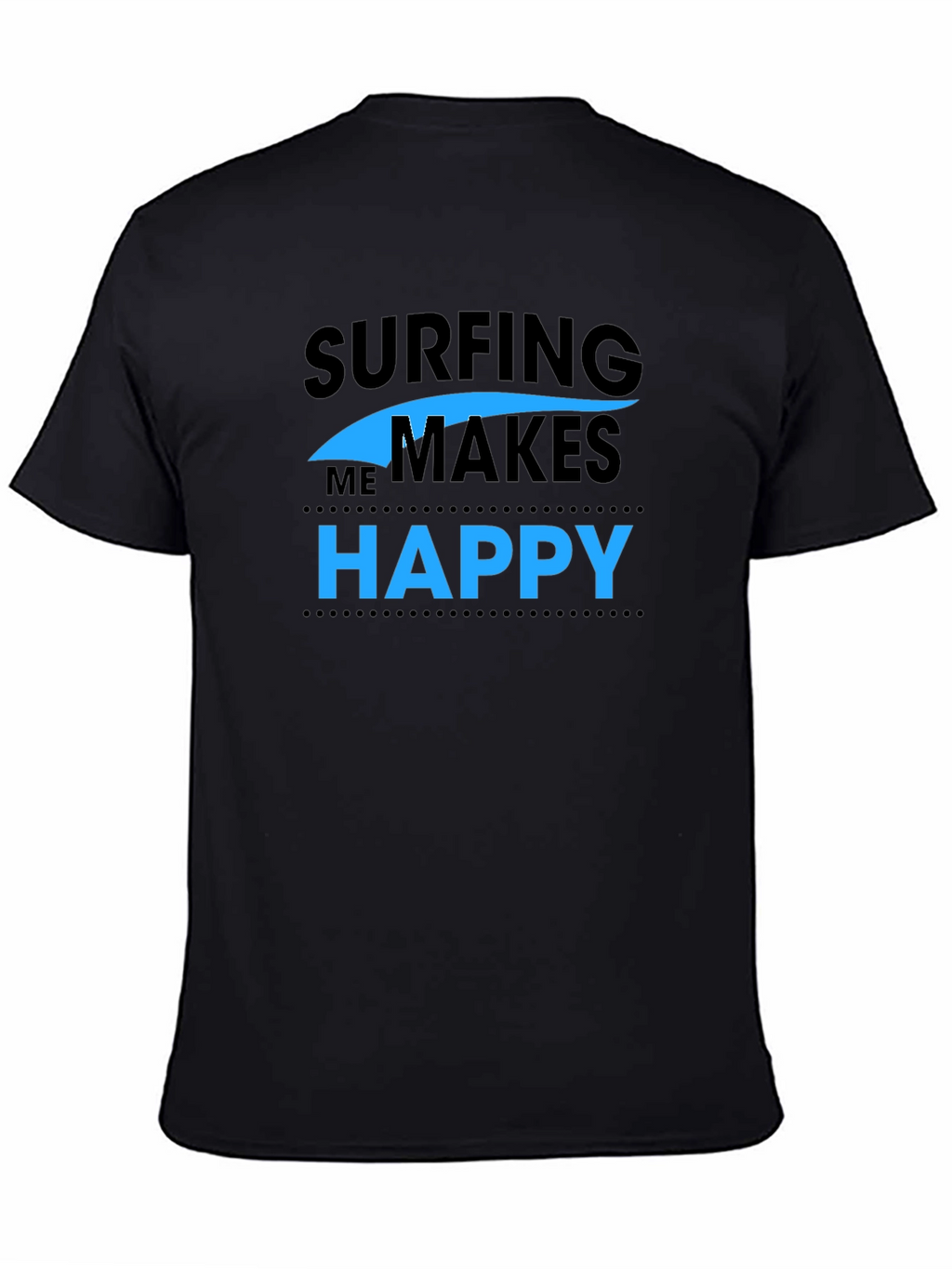 Surfing Makes Me Happy Graphic Tee - Black
