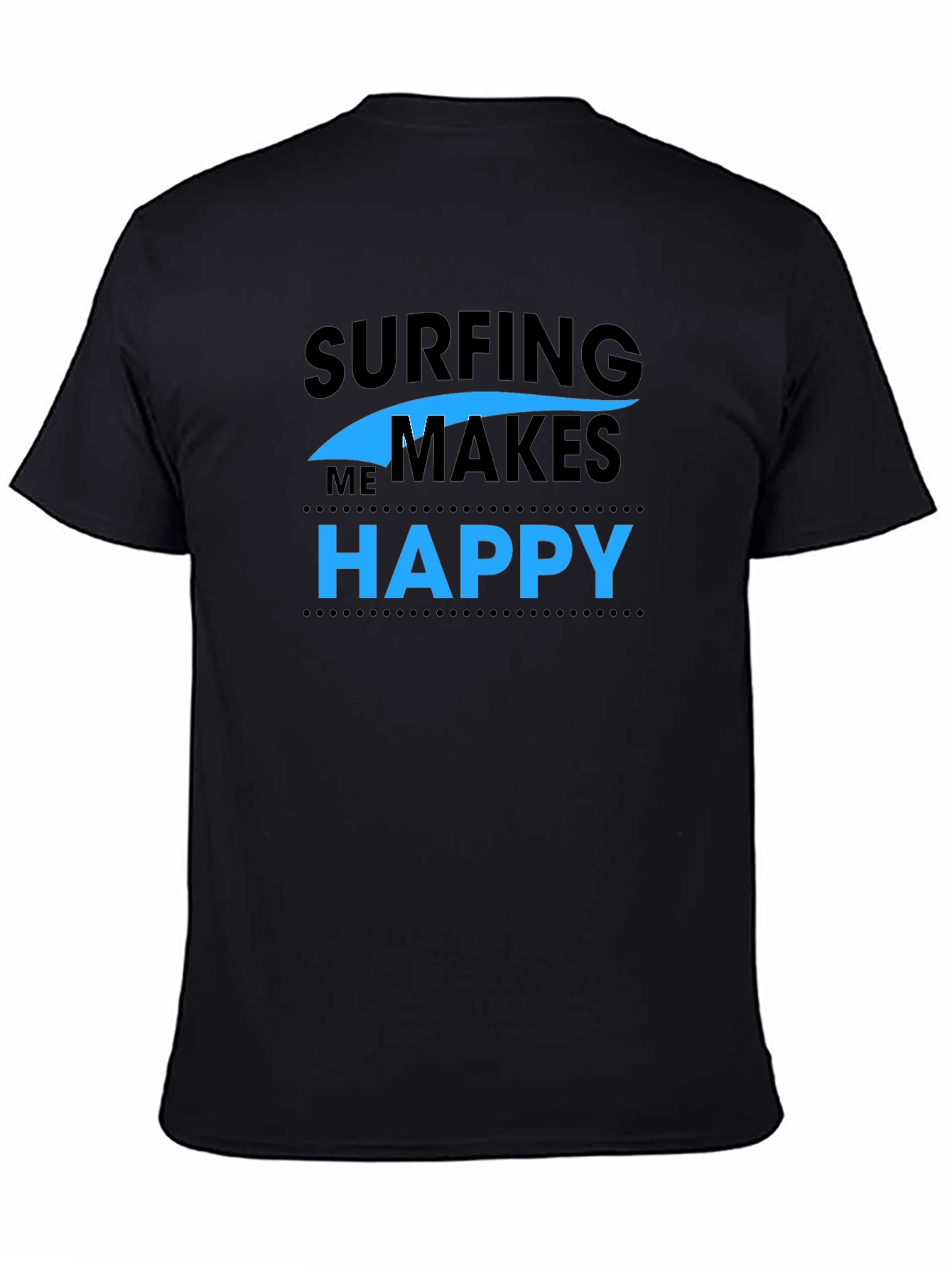 Surfing Makes Me Happy Graphic Tee - Black
