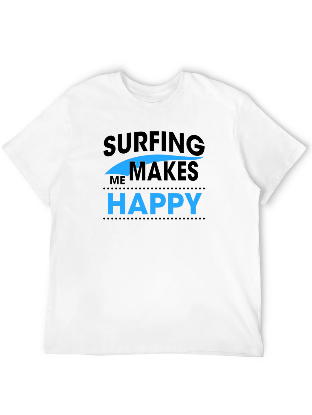 Surfing Makes Me Happy Graphic Tee - Black
