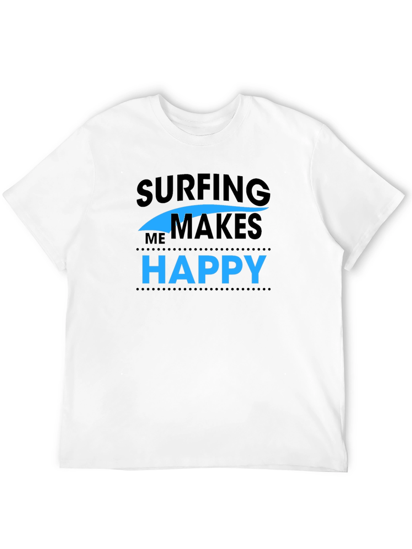 Surfing Makes Me Happy Graphic Tee - Black