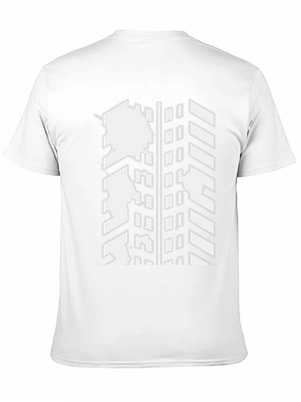 Modern Distressed Tire Track Graphic Black T-Shirt