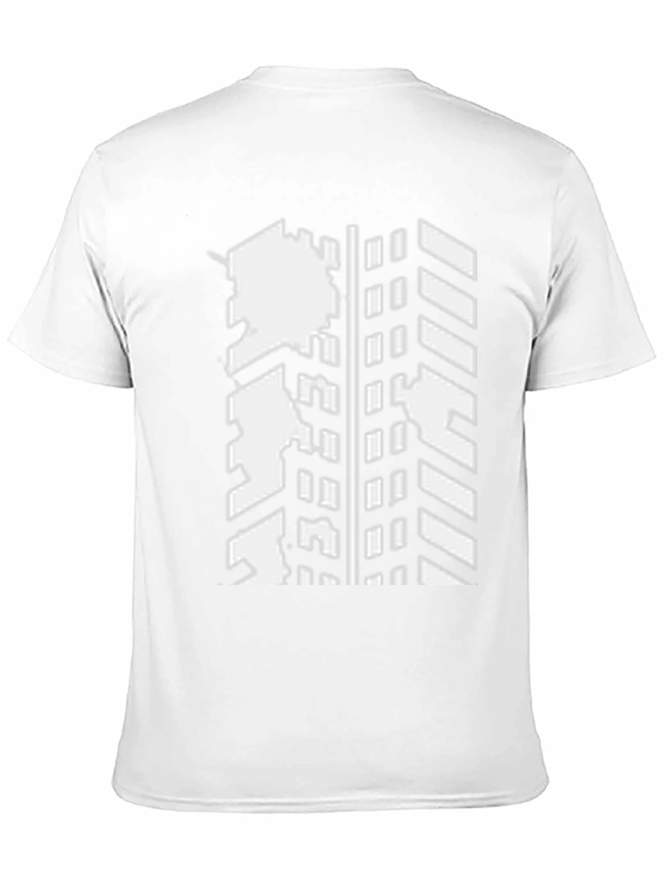 Modern Distressed Tire Track Graphic Black T-Shirt