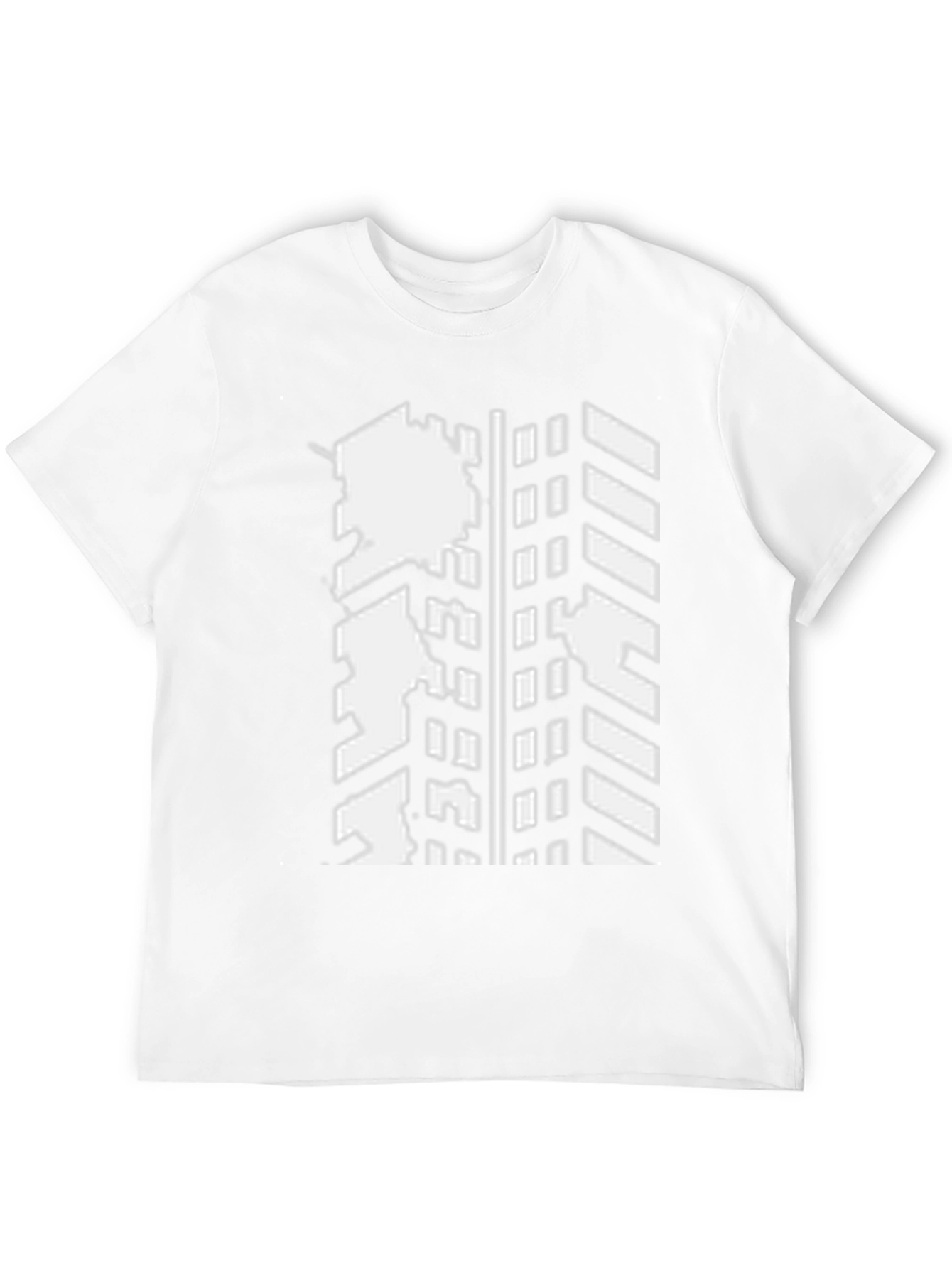 Modern Distressed Tire Track Graphic Black T-Shirt