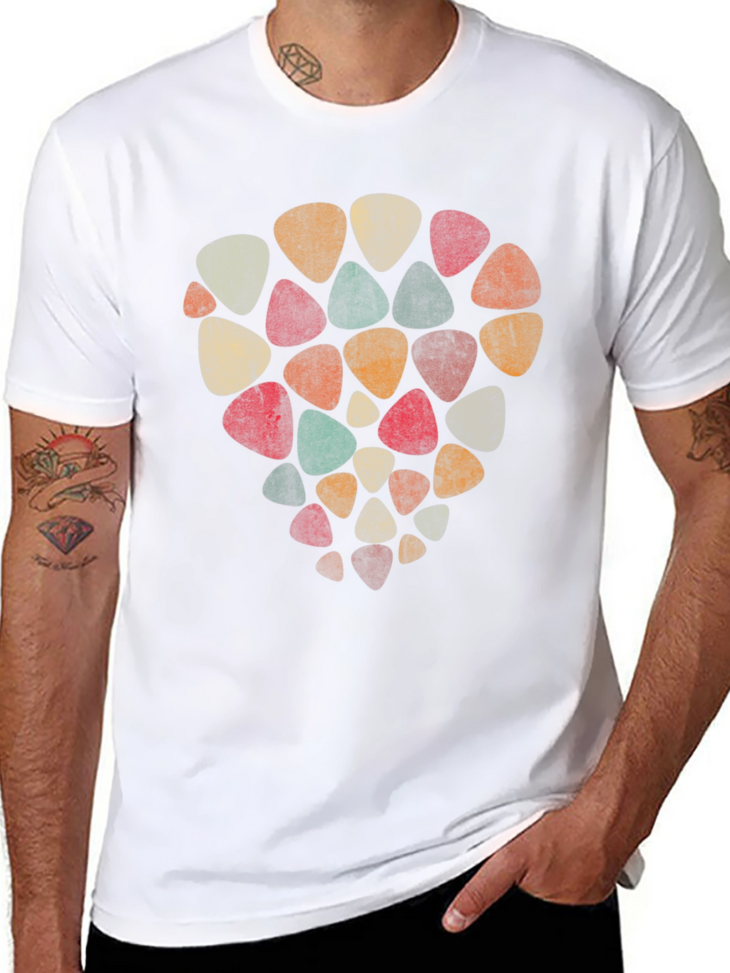 Retro Guitar Pick T-Shirt - Musical Style