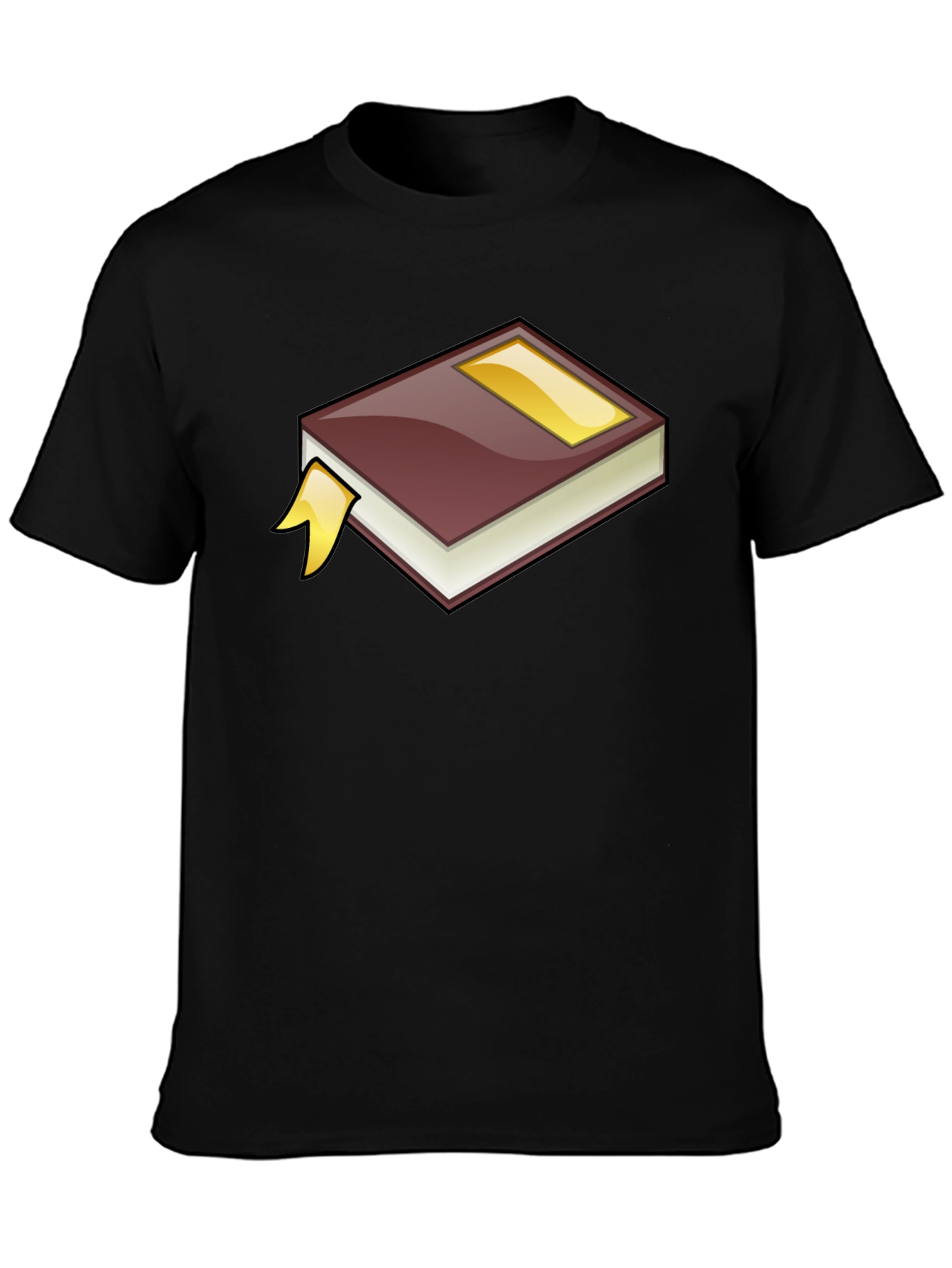 Cartoon Book Graphic Tee - Black Cotton T-Shirt