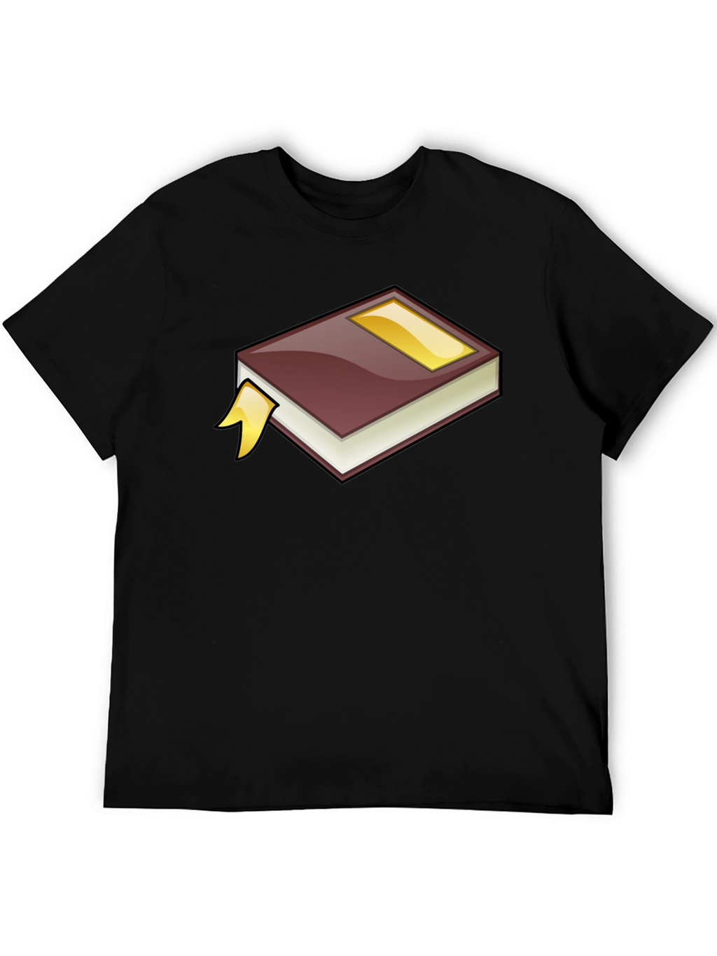 Cartoon Book Graphic Tee - Black Cotton T-Shirt