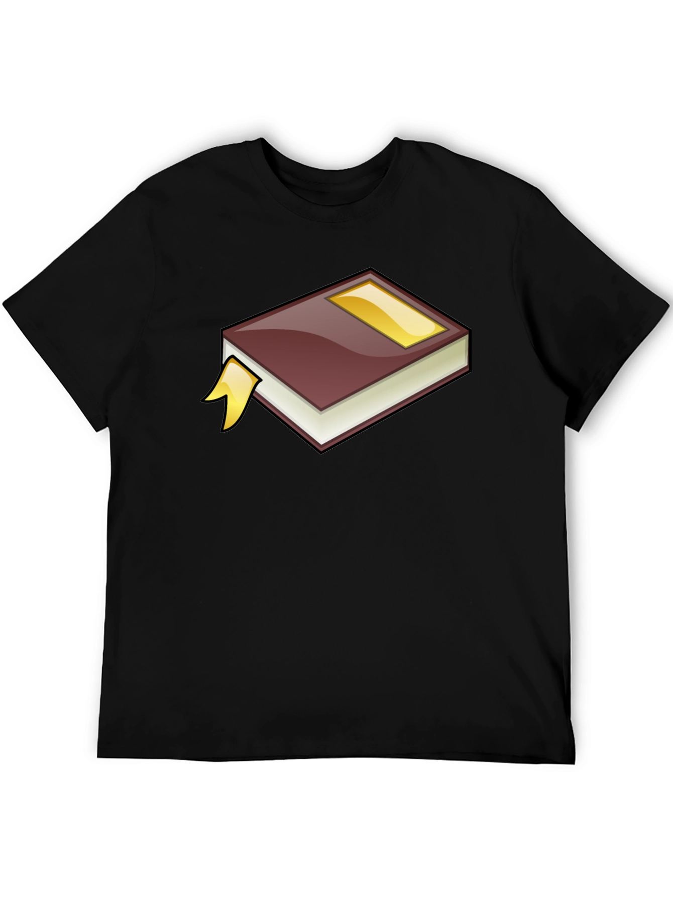 Cartoon Book Graphic Tee - Black Cotton T-Shirt