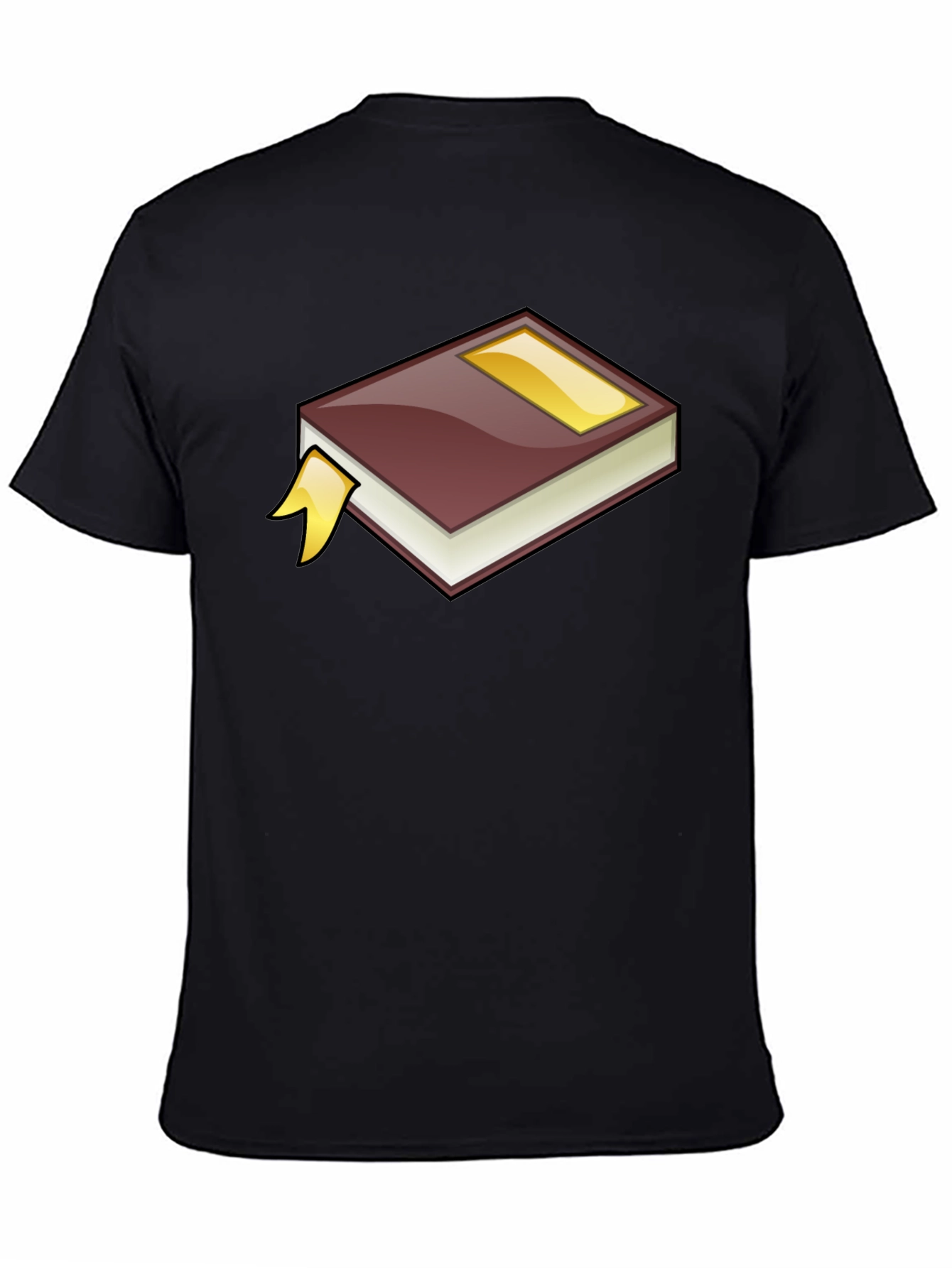 Cartoon Book Graphic Tee - Black Cotton T-Shirt