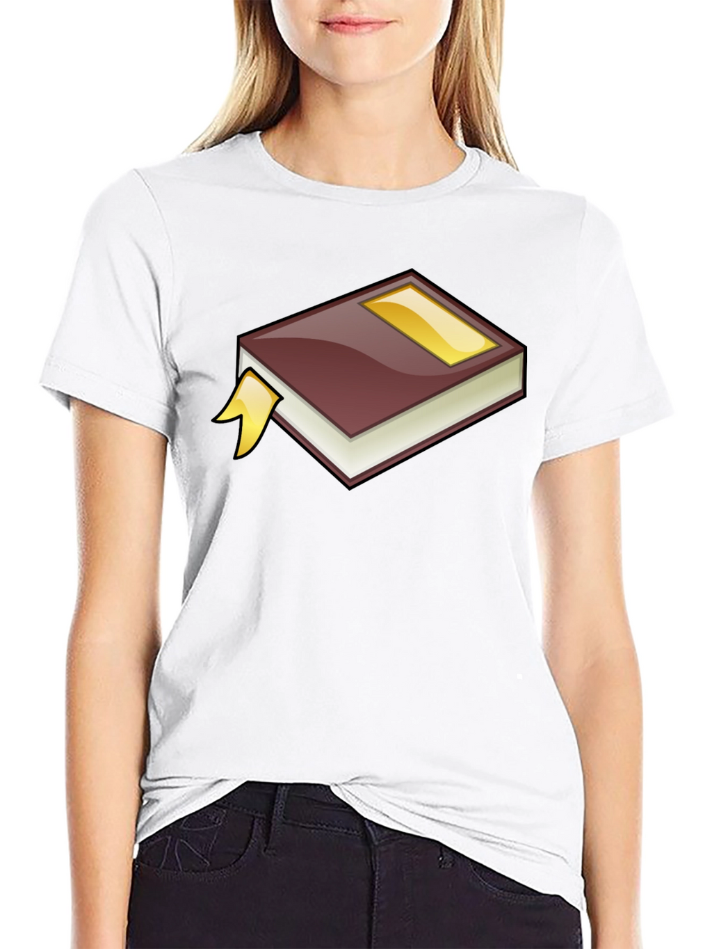 Cartoon Book Graphic Tee - Black Cotton T-Shirt