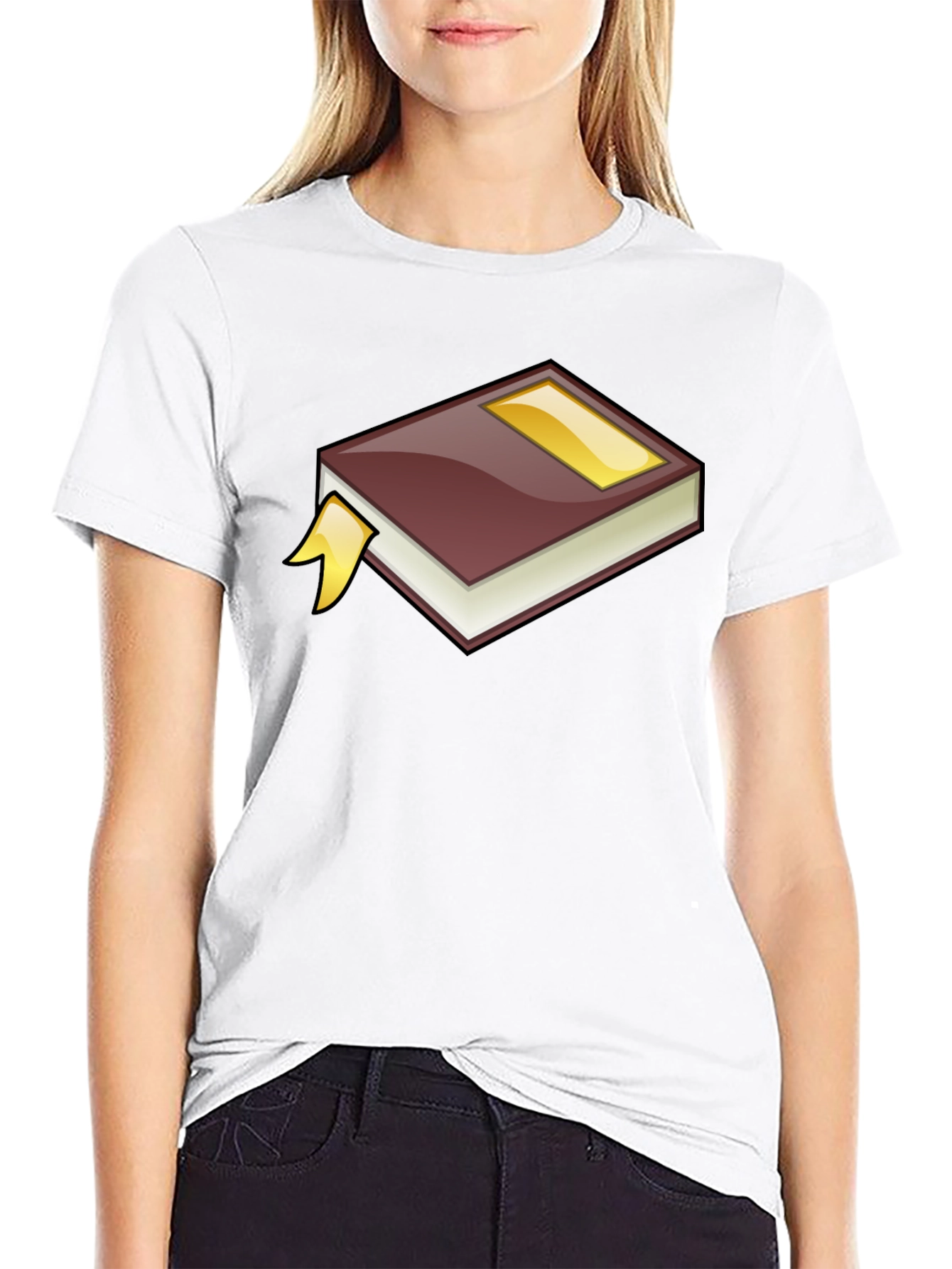 Cartoon Book Graphic Tee - Black Cotton T-Shirt
