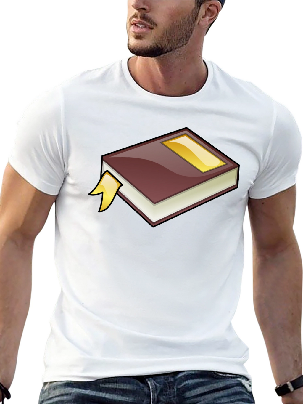 Cartoon Book Graphic Tee - Black Cotton T-Shirt
