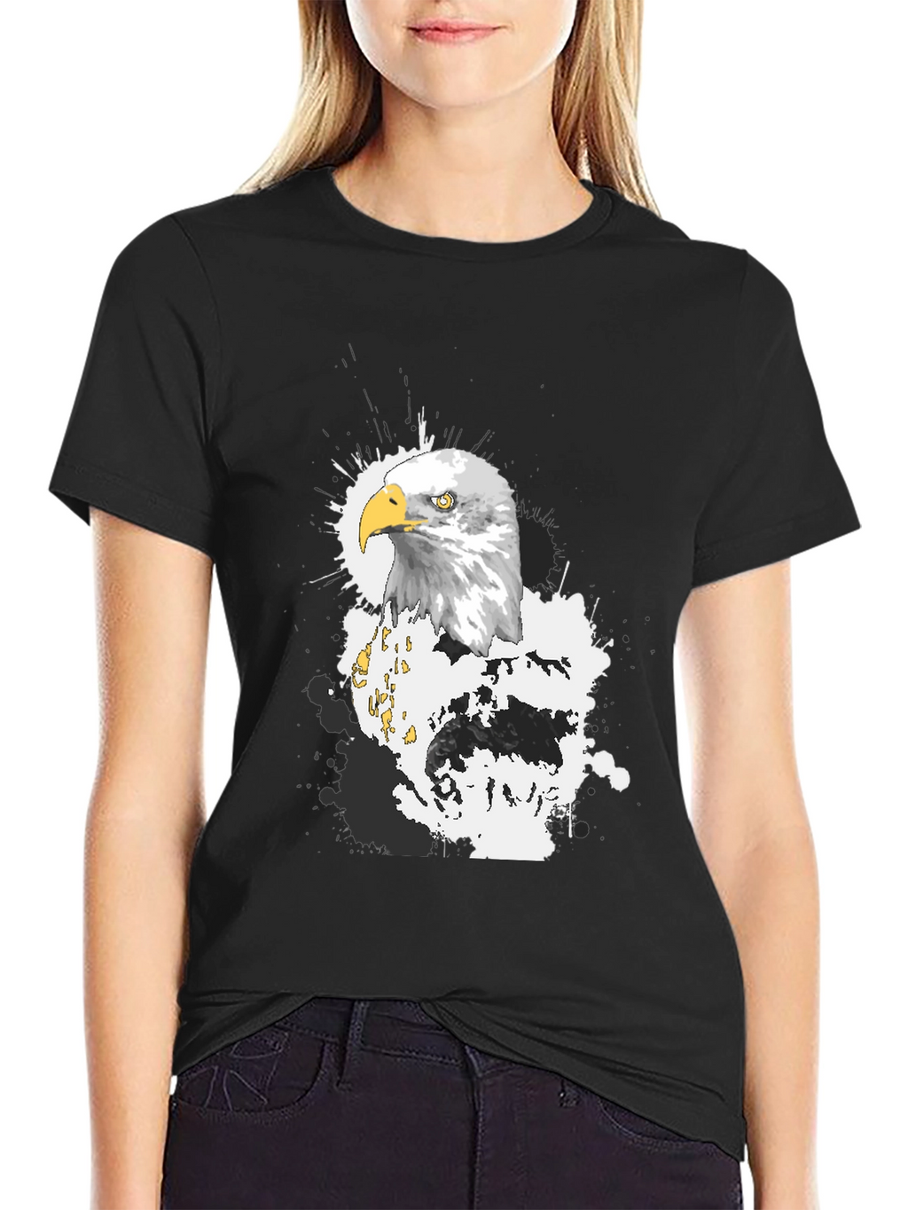 Eagle Graphic T-Shirt - Black Crew Neck Tee