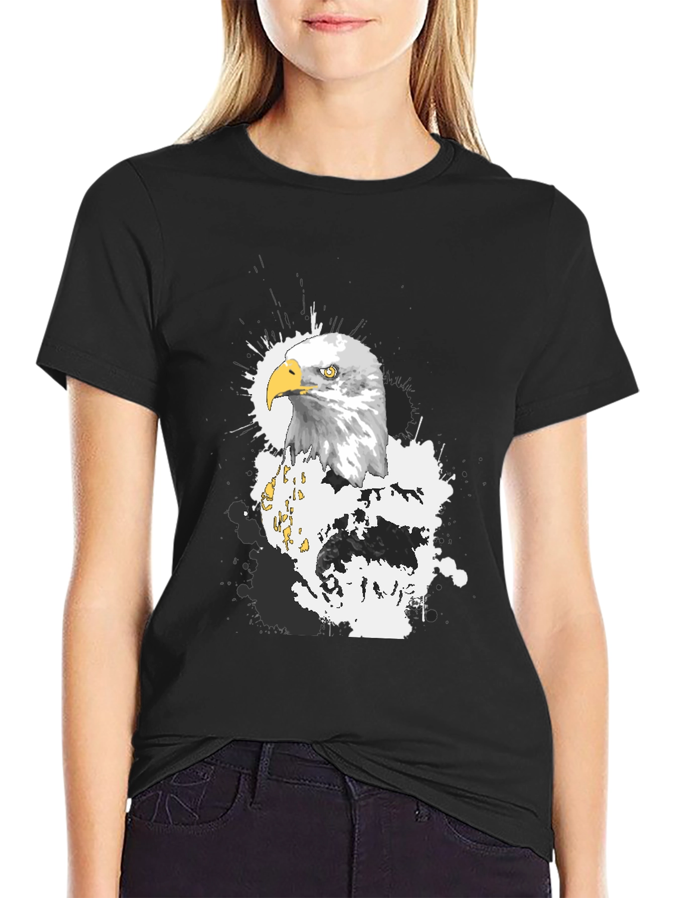 Eagle Graphic T-Shirt - Black Crew Neck Tee