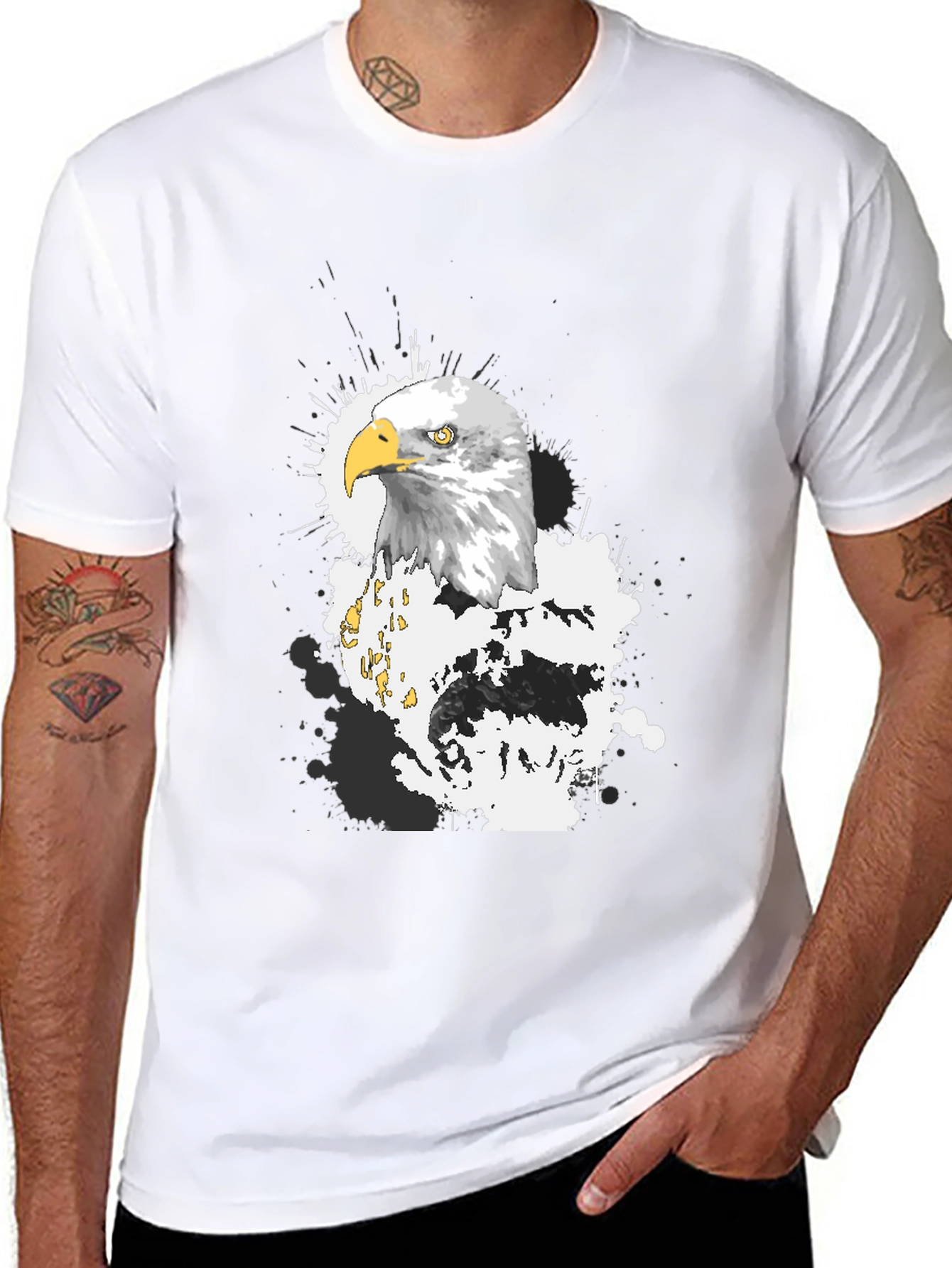 Eagle Graphic T-Shirt - Black Crew Neck Tee