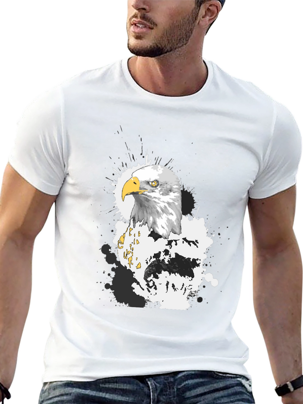 Eagle Graphic T-Shirt - Black Crew Neck Tee