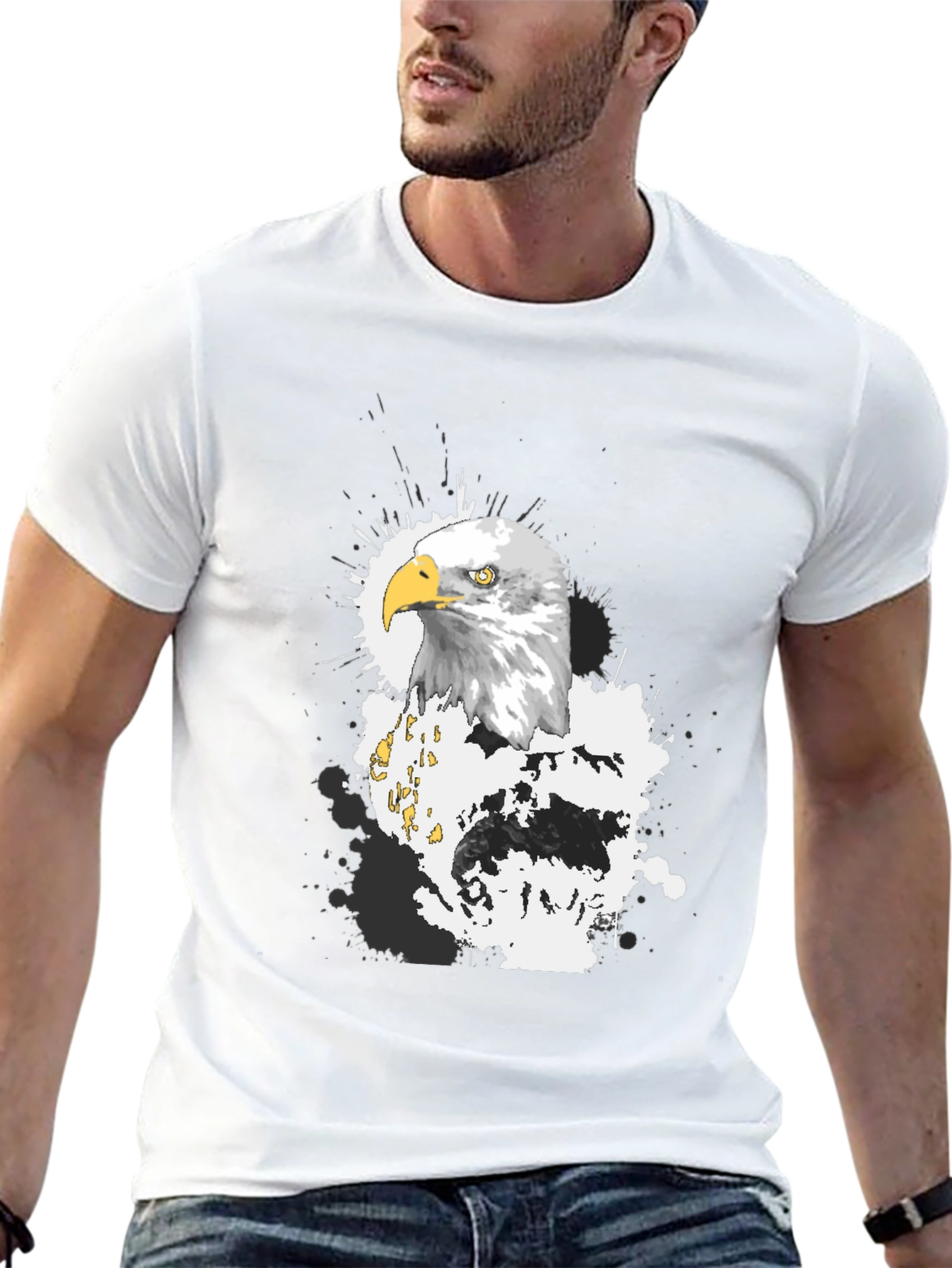 Eagle Graphic T-Shirt - Black Crew Neck Tee