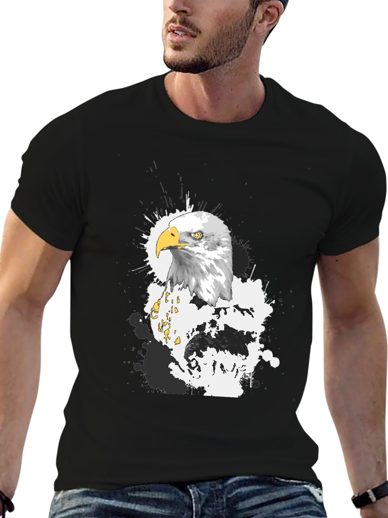 Eagle Graphic T-Shirt - Black Crew Neck Tee