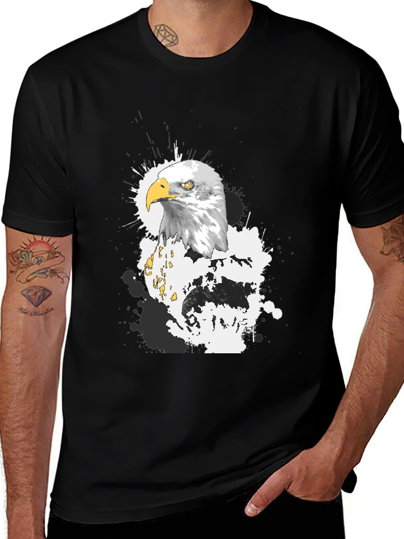 Eagle Graphic T-Shirt - Black Crew Neck Tee