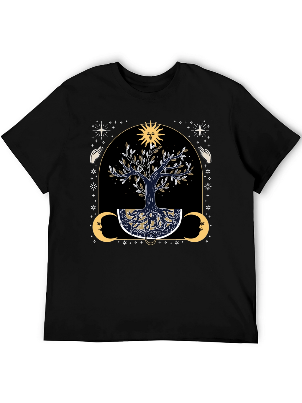 Mystical Tree of Life Graphic Tee - Black