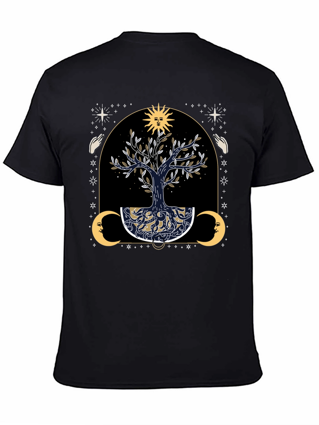 Mystical Tree of Life Graphic Tee - Black