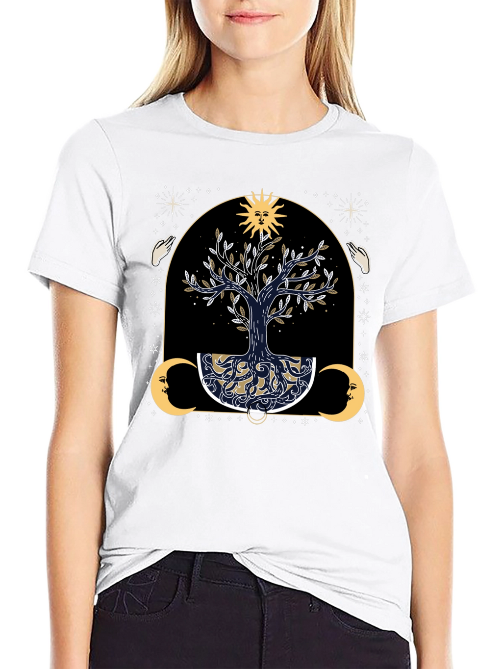 Mystical Tree of Life Graphic Tee - Black