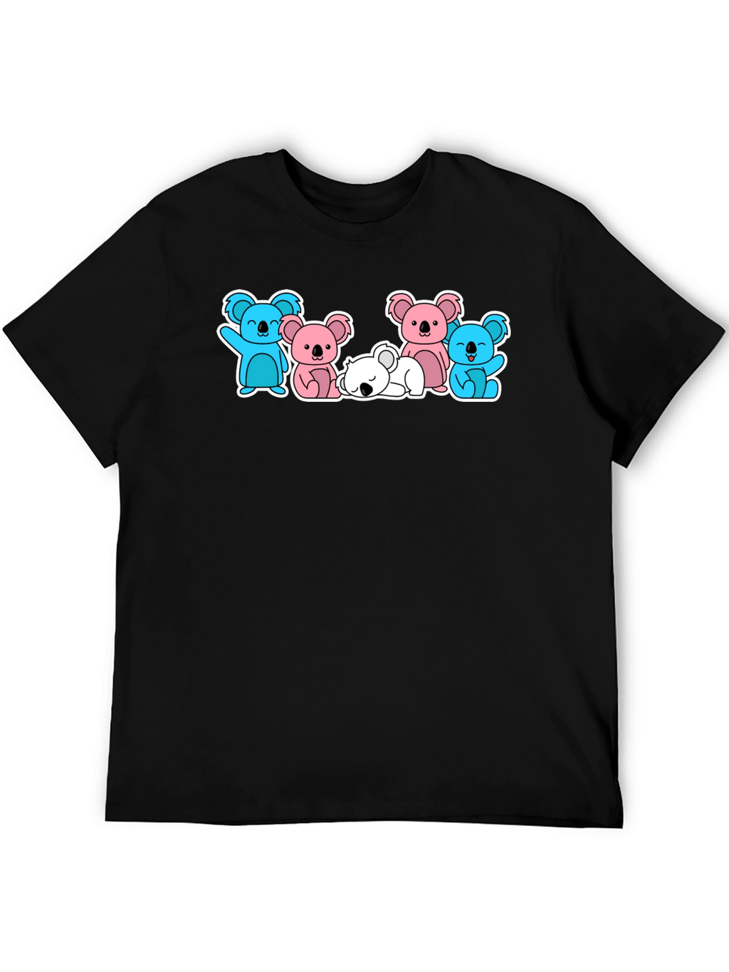 Koala Crew Graphic T-Shirt - Black Cute Animal Design