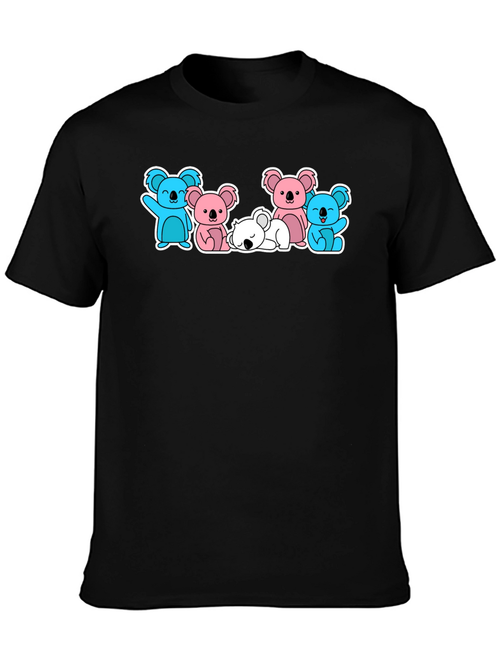 Koala Crew Graphic T-Shirt - Black Cute Animal Design