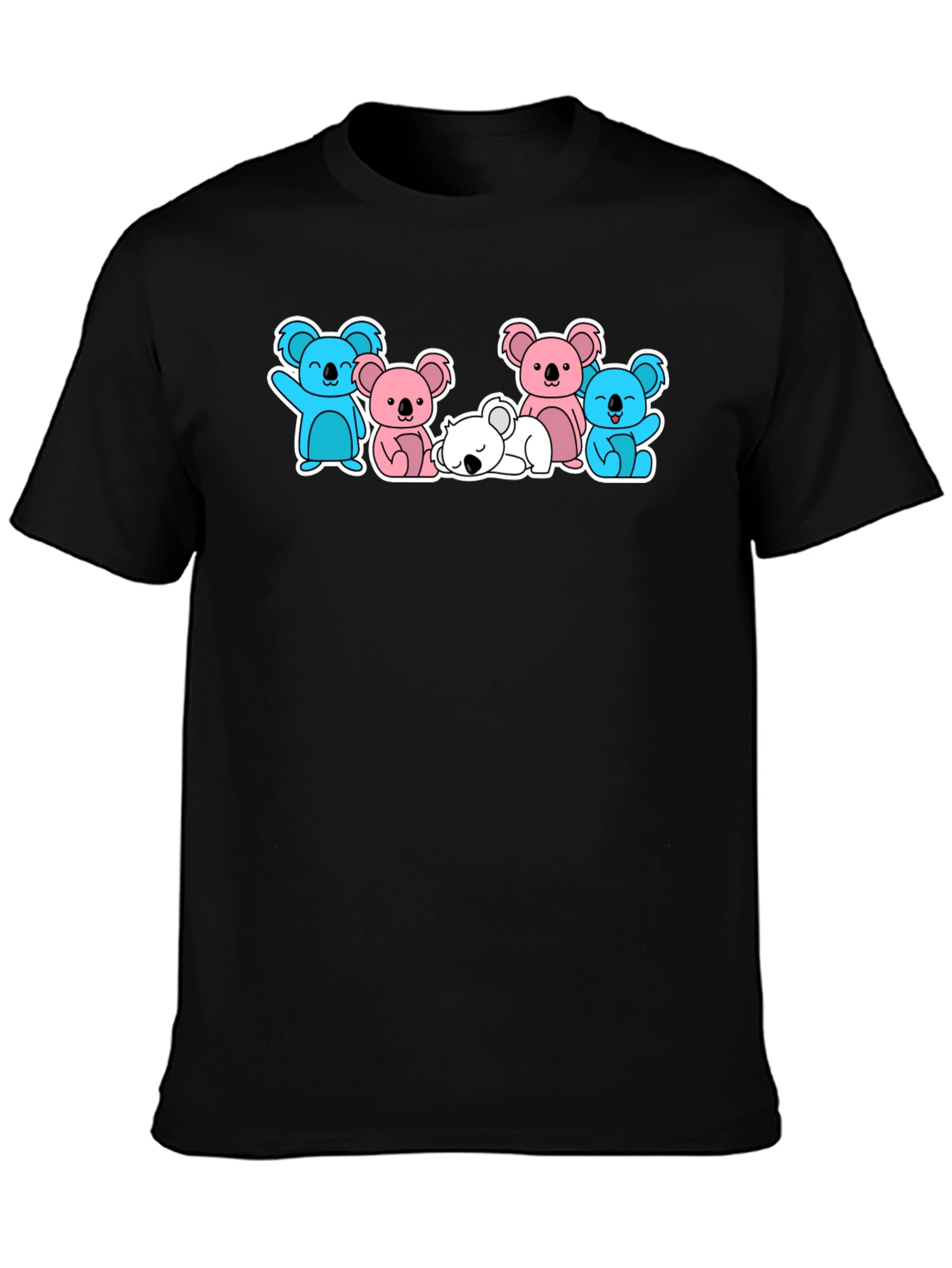 Koala Crew Graphic T-Shirt - Black Cute Animal Design