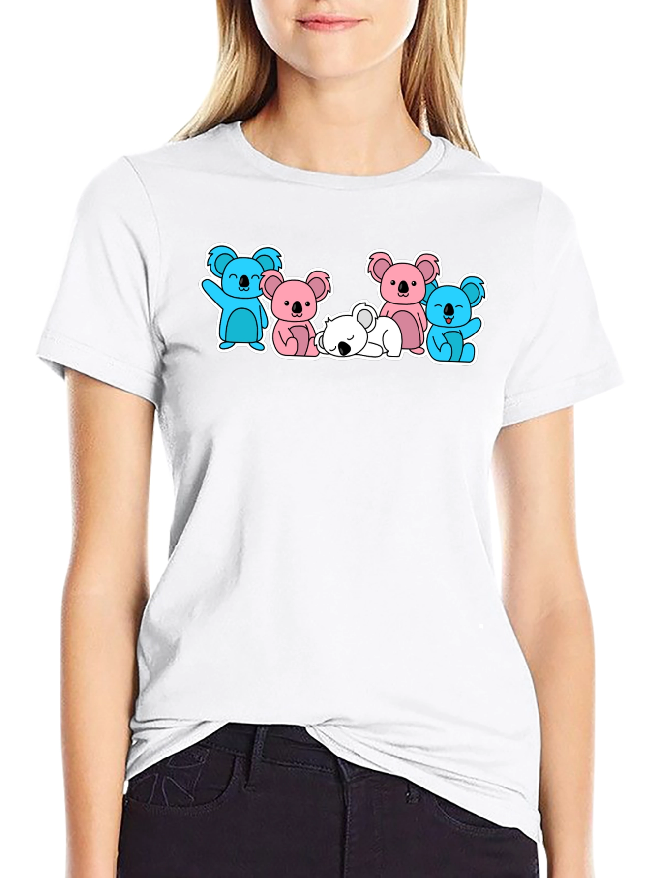 Koala Crew Graphic T-Shirt - Black Cute Animal Design