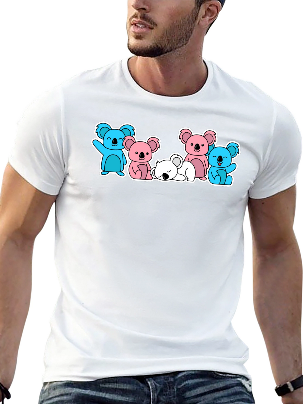 Koala Crew Graphic T-Shirt - Black Cute Animal Design