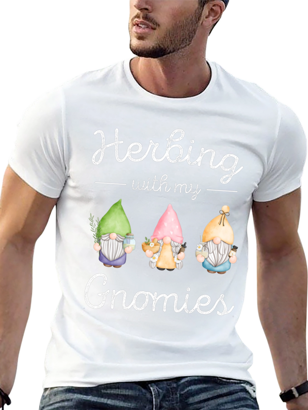 Herbing with My Gnomies Black T-Shirt