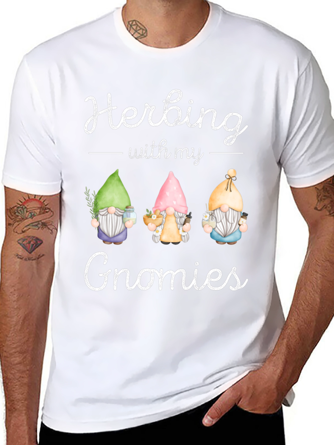 Herbing with My Gnomies Black T-Shirt