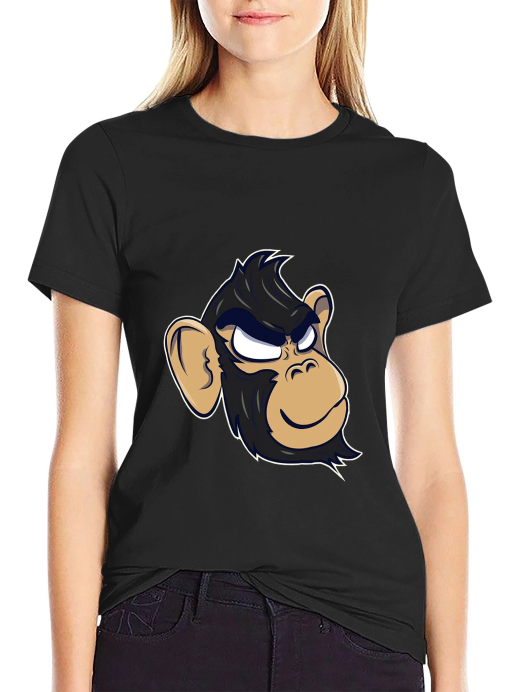 Cool Monkey Graphic Tee - Black Cotton T-Shirt
