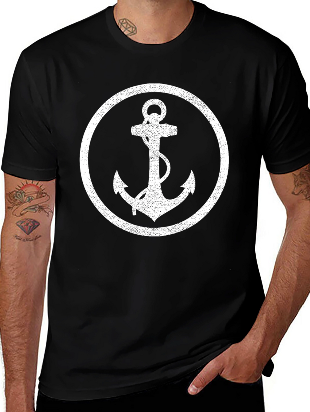 Nautical Anchor T-Shirt - Classic Black Tee