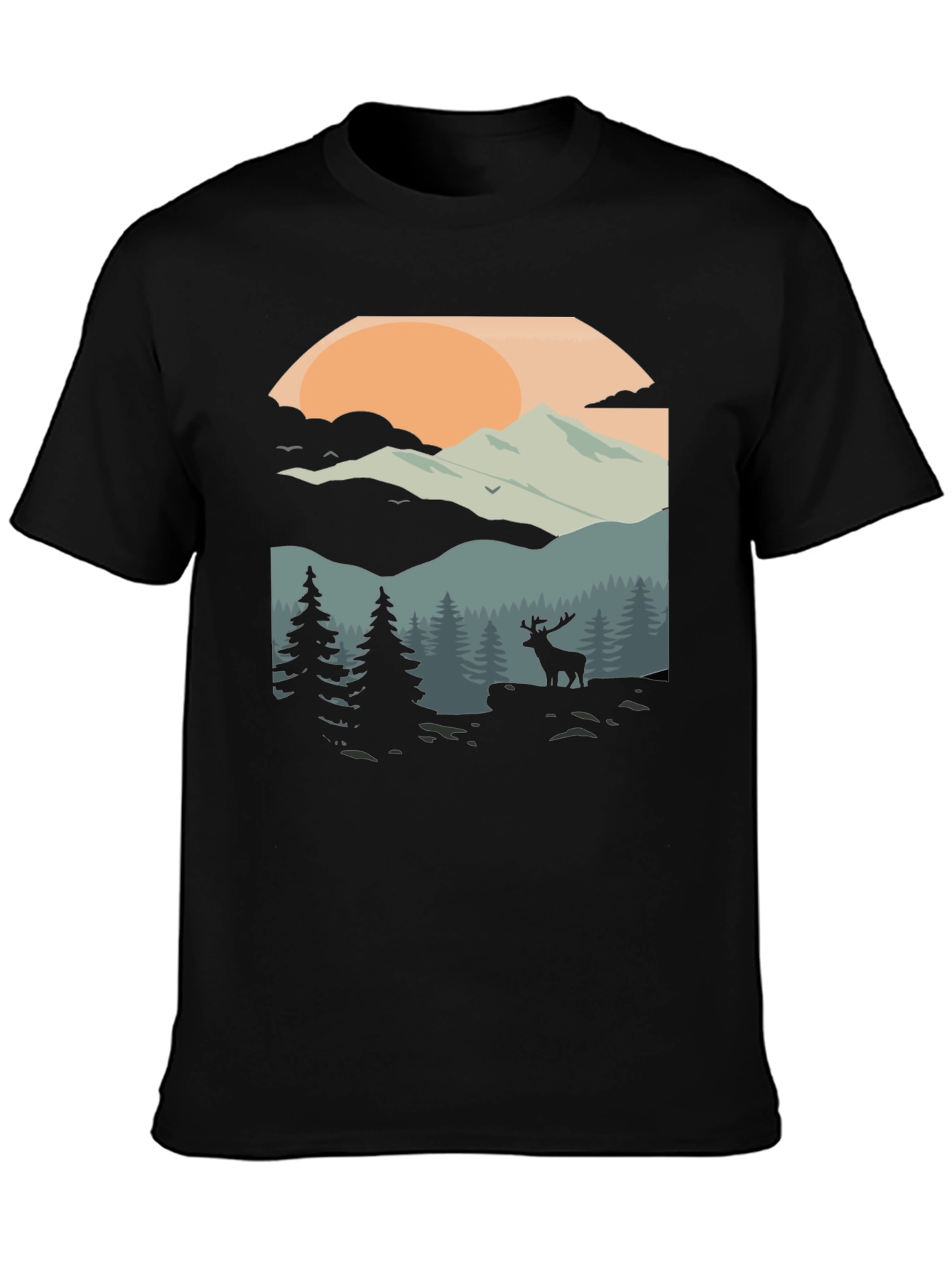 Nature Deer Graphic T-Shirt