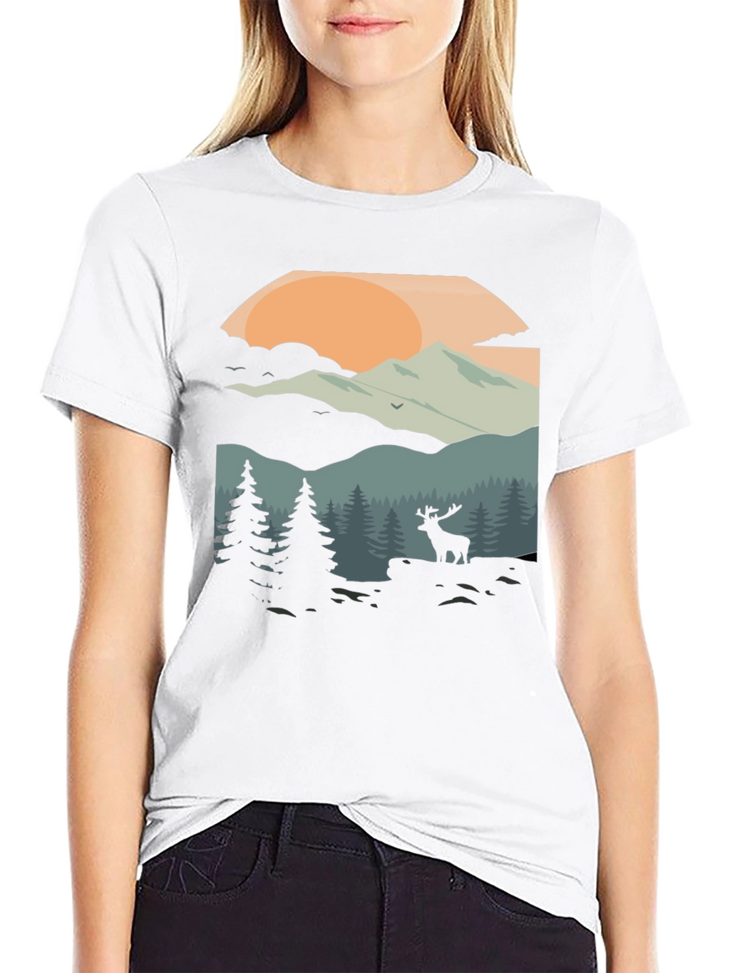 Nature Deer Graphic T-Shirt