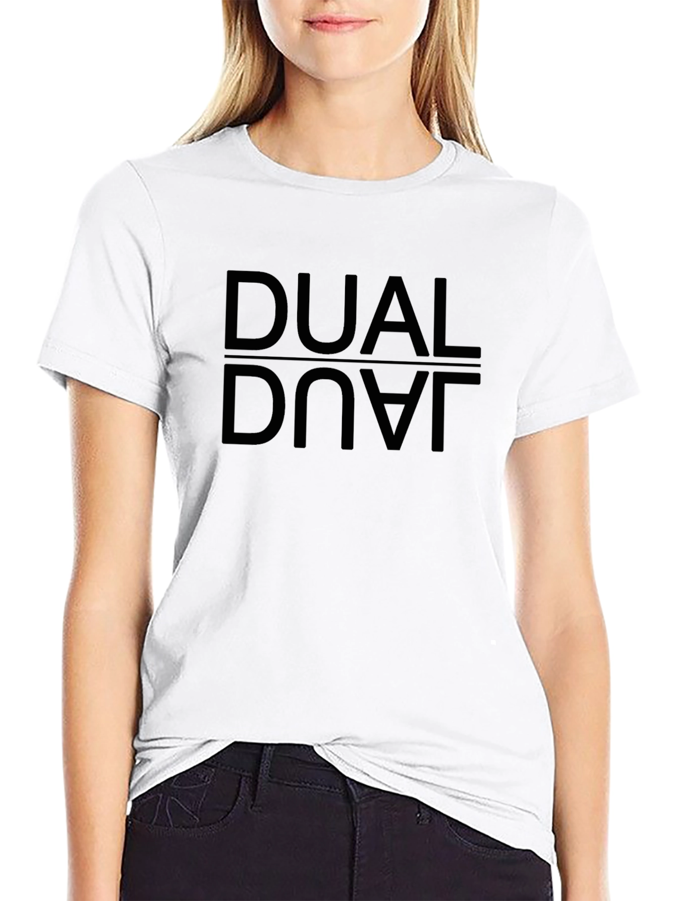 Dual Dove Black T-Shirt - Urban Reflective Design