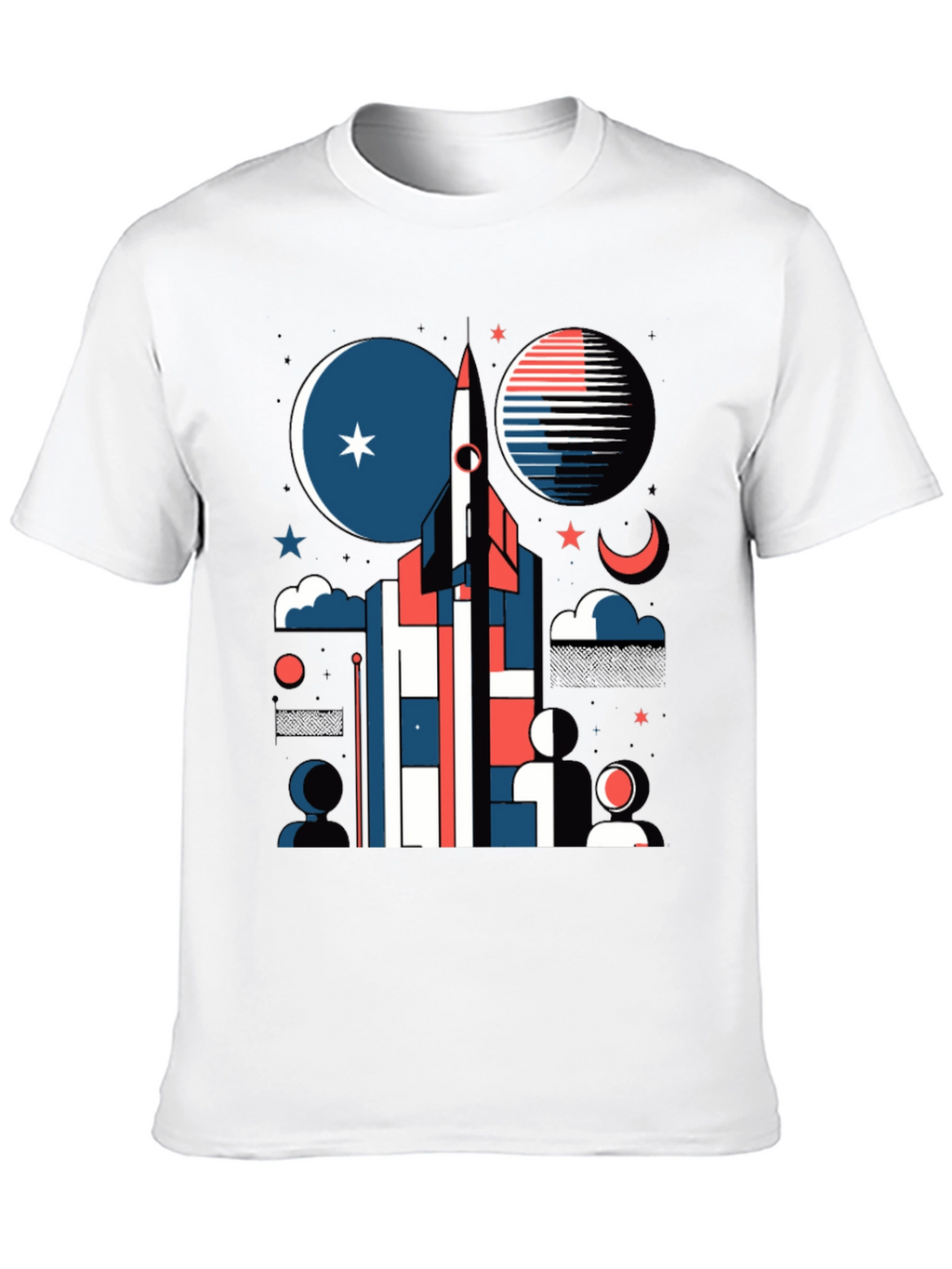 Retro Space Rocket Graphic Tee