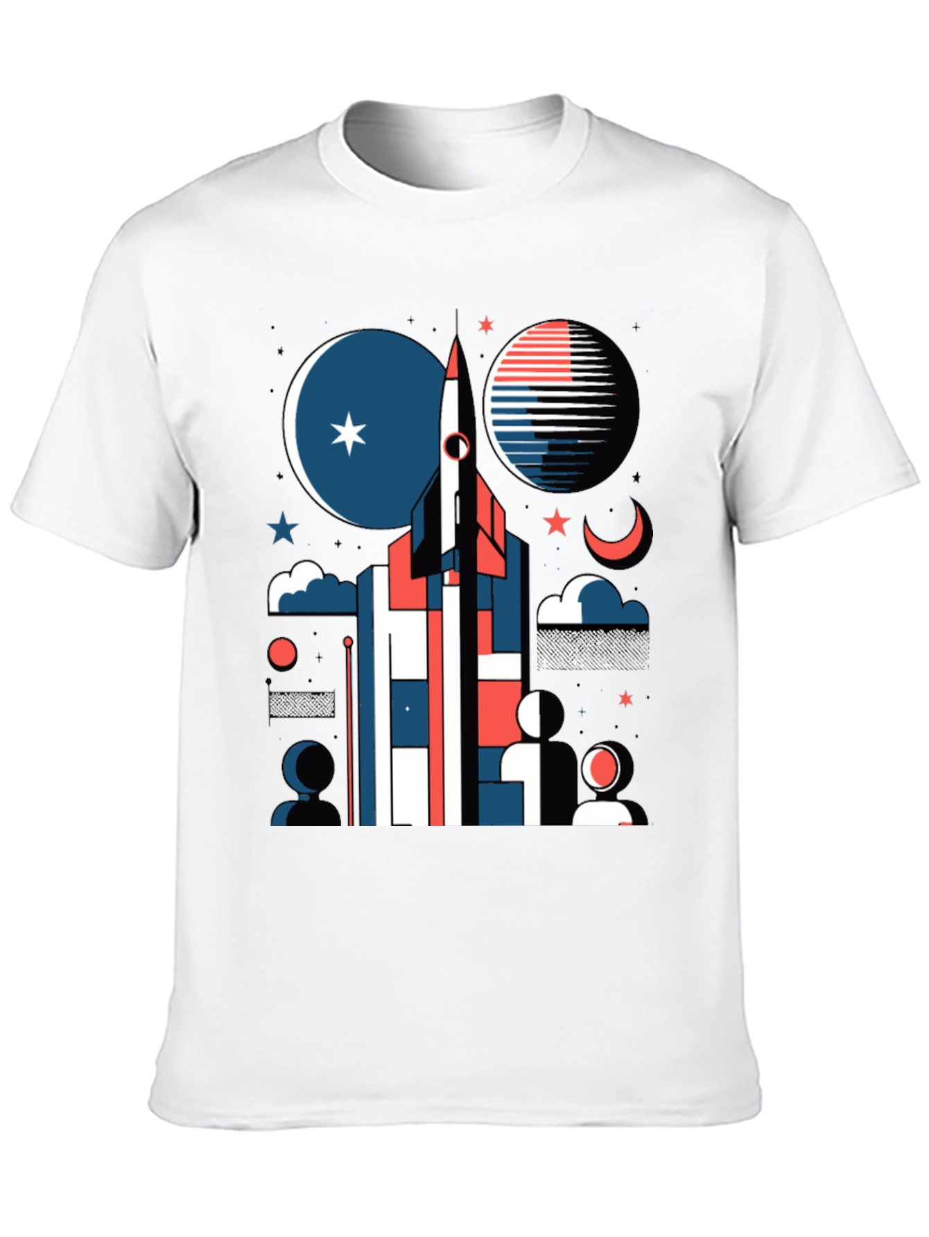 Retro Space Rocket Graphic Tee