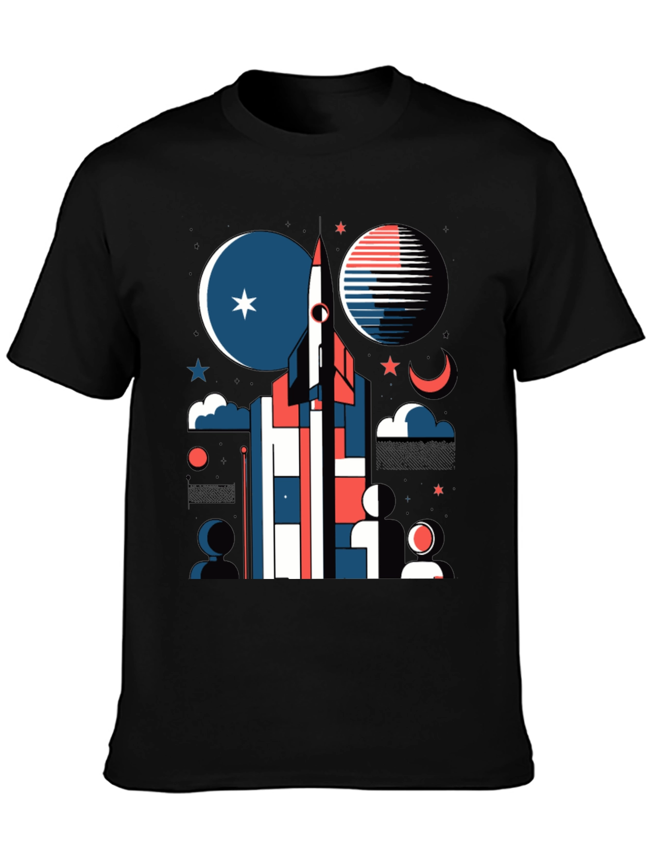 Retro Space Rocket Graphic Tee